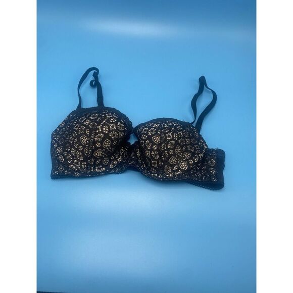 Victoria's Secret Dream Angels Lined Demi Bra Size 32C Black Lace - Picture 4 of 14